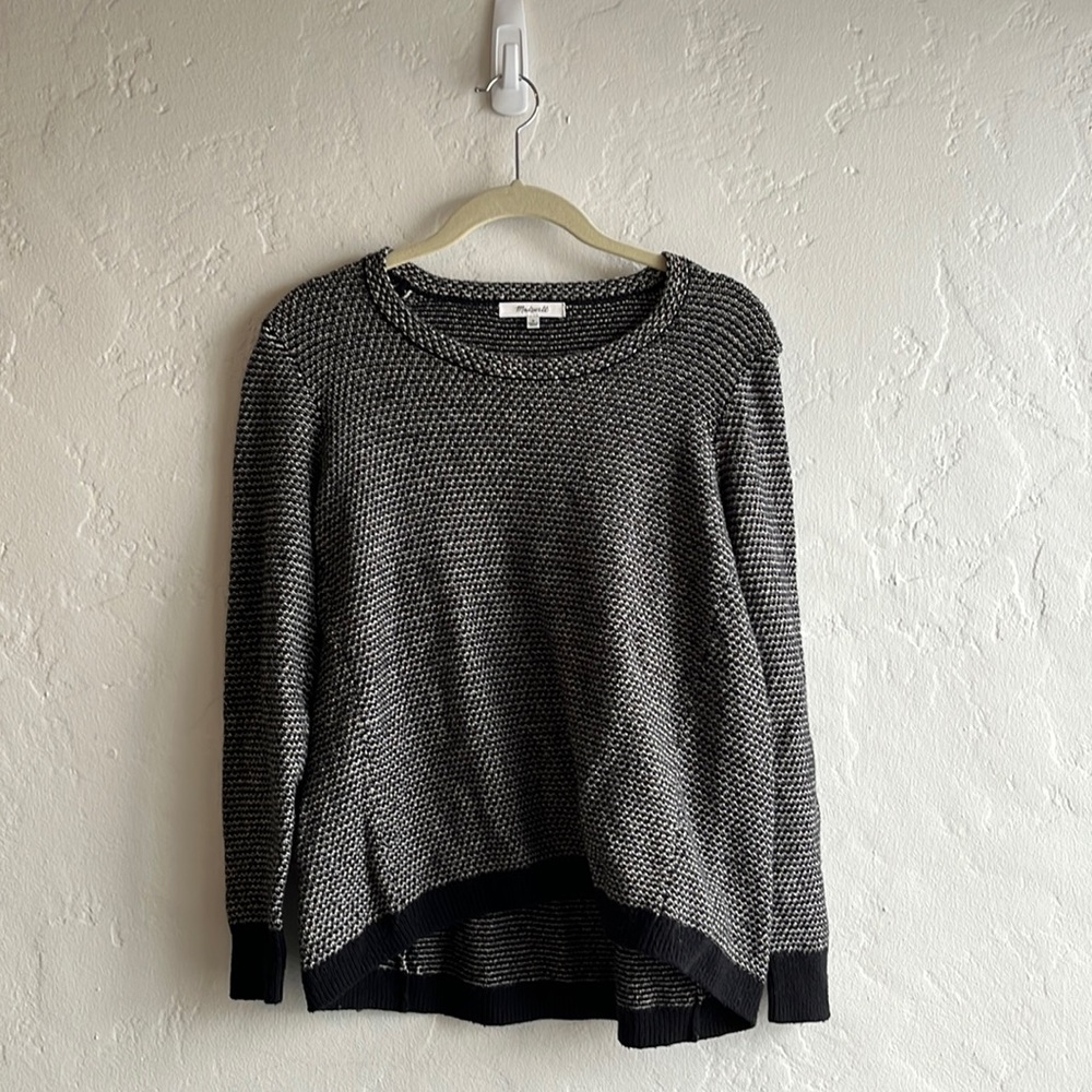 Madewell B&W Knit Riverside Pullover, Size SM